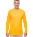 UltraClub 8622 Men's Cool & Dry Performance Long-S in Gold front view