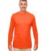 UltraClub 8622 Men's Cool & Dry Performance Long-S in Bright orange front view