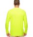 UltraClub 8622 Men's Cool & Dry Performance Long-S in Bright yellow back view