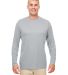 UltraClub 8622 Men's Cool & Dry Performance Long-S in Grey front view