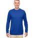 UltraClub 8622 Men's Cool & Dry Performance Long-S in Royal front view