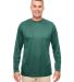 UltraClub 8622 Men's Cool & Dry Performance Long-S in Forest green front view