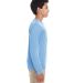 UltraClub 8622Y Youth Cool & Dry Performance Long- in Columbia blue side view