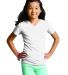 LAT 2607 Girls' V-Neck Fine Jersey T-Shirt WHITE front view