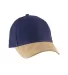 Big Accessories BA555 Suede Bill Cap NAVY/ TAN front view