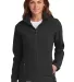Eddie Bauer EB537  Ladies Hooded Soft Shell Parka Black front view