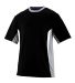 Augusta 1511 Youth Surge Short Sleeve Jersey in Black/ silver grey/ white side view