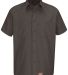 Wrangler WS20T Short Sleeve Work Shirt Tall Sizes in Charcoal front view