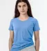 Los Angeles Apparel FF3001 Women's Tee Heather Lake Blue front view