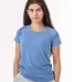 Los Angeles Apparel TR3001 Women's Tri-Blend Track Athletic Blue front view