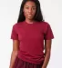 Los Angeles Apparel TR01 Tri-blend Tee Tri-Cranberry