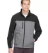 DRI DUCK 5350T Motion Soft Shell Jacket Tall Sizes in Black heather/ black front view