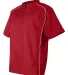 Rawlings 9702 Short Sleeve Poly Dobby Quarter-Zip  Red side view
