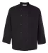 Chef Designs 0425 Ten Pearl Button Black Chef Coat Black front view