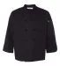 Chef Designs 0427 Black Knot Button Chef Coat Black front view