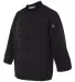 Chef Designs 0427 Black Knot Button Chef Coat Black side view