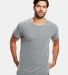 US Blanks US3400 Men's 4.9 oz. Triblend Skater Tee in Tri grey front view