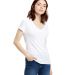US Blanks US120 Ladies' 4.3 oz. Short-Sleeve V Nec in White front view
