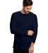 US Blanks US2090 Men's 4.3 oz. Long-Sleeve Crewnec in Navy blue front view
