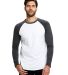 US Blanks US6600 Men's 4.3 oz. Long-Sleeve Basebal in White/ charcoal front view