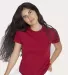 Los Angeles Apparel 21002 Ladies Fine Jersey Tee Cranberry front view