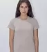 Los Angeles Apparel 21002 Ladies Fine Jersey Tee Silver front view