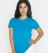Los Angeles Apparel 21002 Ladies Fine Jersey Tee Teal front view