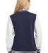 Sport Tek LST270 Sport-Tek Ladies Fleece Letterman in Tr navy/white back view