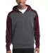 Sport Tek ST249 Sport-Tek  Tech Fleece Colorblock  Grph Hea/Mroon front view