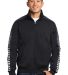 Sport Tek JST93 Sport-Tek Dot Sublimation Tricot T in Black/iron gry front view