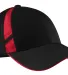 Sport Tek STC12 Sport-Tek Dry Zone Mesh Inset Cap in Black/t.red front view