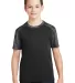 Sport Tek YST371 Sport-Tek Youth CamoHex Colorbloc in Black/iron gry front view