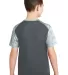 Sport Tek YST371 Sport-Tek Youth CamoHex Colorbloc in Iron gry/white back view
