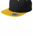 Sport Tek STC19 Sport-Tek® Flat Bill Snapback Cap in Black/gold front view
