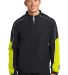 Sport Tek JST64 Sport-Tek Piped Colorblock 1/4-Zip in Blk/citron/wht front view