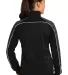 Sport Tek LST92 Sport-Tek Ladies Piped Tricot Trac Blk/Irn Gry/Wh back view