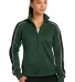 Sport Tek LST92 Sport-Tek Ladies Piped Tricot Trac For Grn/Blk/Wh front view