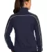 Sport Tek LST92 Sport-Tek Ladies Piped Tricot Trac Tr Nvy/Grey/Wh back view