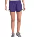 Sport Tek LST304 Sport-Tek Ladies Cadence Shorts in Purple/wht/blk front view