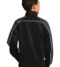 Sport Tek YST92 Sport-Tek Youth Piped Tricot Track Blk/Irn Gry/Wh back view