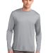 Sport Tek TST350LS Sport-Tek Tall Long Sleeve Posi in Silver front view