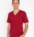 Los Angeles Apparel 24056 Fine Jersey V-Neck Tee Cranberry front view