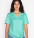 Los Angeles Apparel 24056 Fine Jersey V-Neck Tee Mint front view