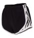 Boxercraft P62Y Girls' Velocity Running Shorts in Black/ white/ zebra side view
