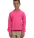 1800B Gildan Youth 7.75 oz. Heavy Blend 50/50 Flee in Safety pink front view