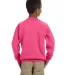 1800B Gildan Youth 7.75 oz. Heavy Blend 50/50 Flee in Safety pink back view