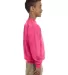 1800B Gildan Youth 7.75 oz. Heavy Blend 50/50 Flee in Safety pink side view