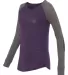 Boxercraft T66 Women's Preppy Patch Slub T-Shirt Purple/ Granite side view