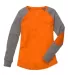 Boxercraft T66 Women's Preppy Patch Slub T-Shirt Orange/ Granite front view