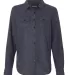 Burnside 5200 Women's Long Sleeve Solid Flannel Sh Denim front view